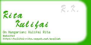 rita kulifai business card